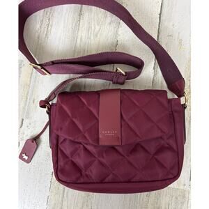 RADLEY London Burgundy Quilted Medium Crossbody Bag Adjustable Strap Purse